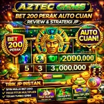 Pusat Putar - Tampilan gulungan multiplier slot Aztec Gems dengan taruhan bet 200 perak untuk strategi auto cuan
